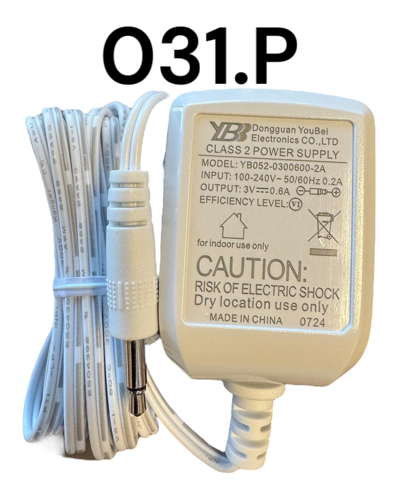 Replacement Adapter 3V DC 600mA white male jack – Department 56