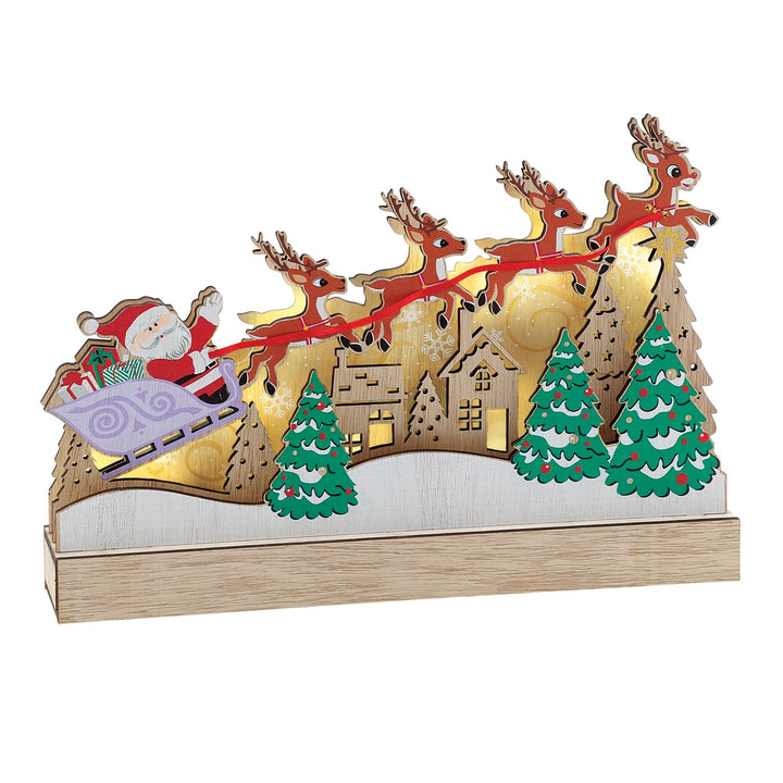 Lit Rudolph Sleigh Decor