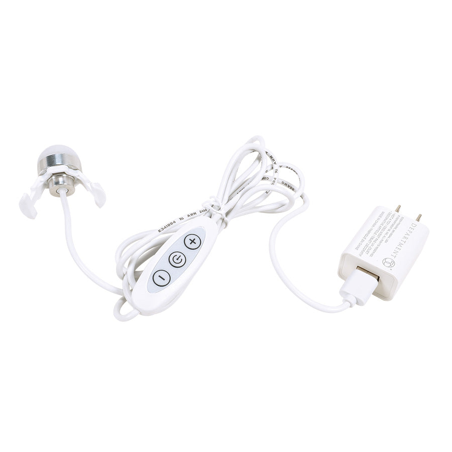 Single White USB Cord with LED Bulb and Dimmable Switch