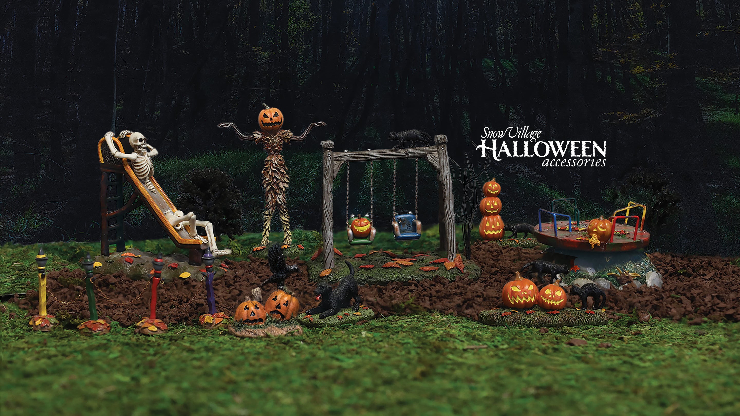Snow Village Halloween accessories