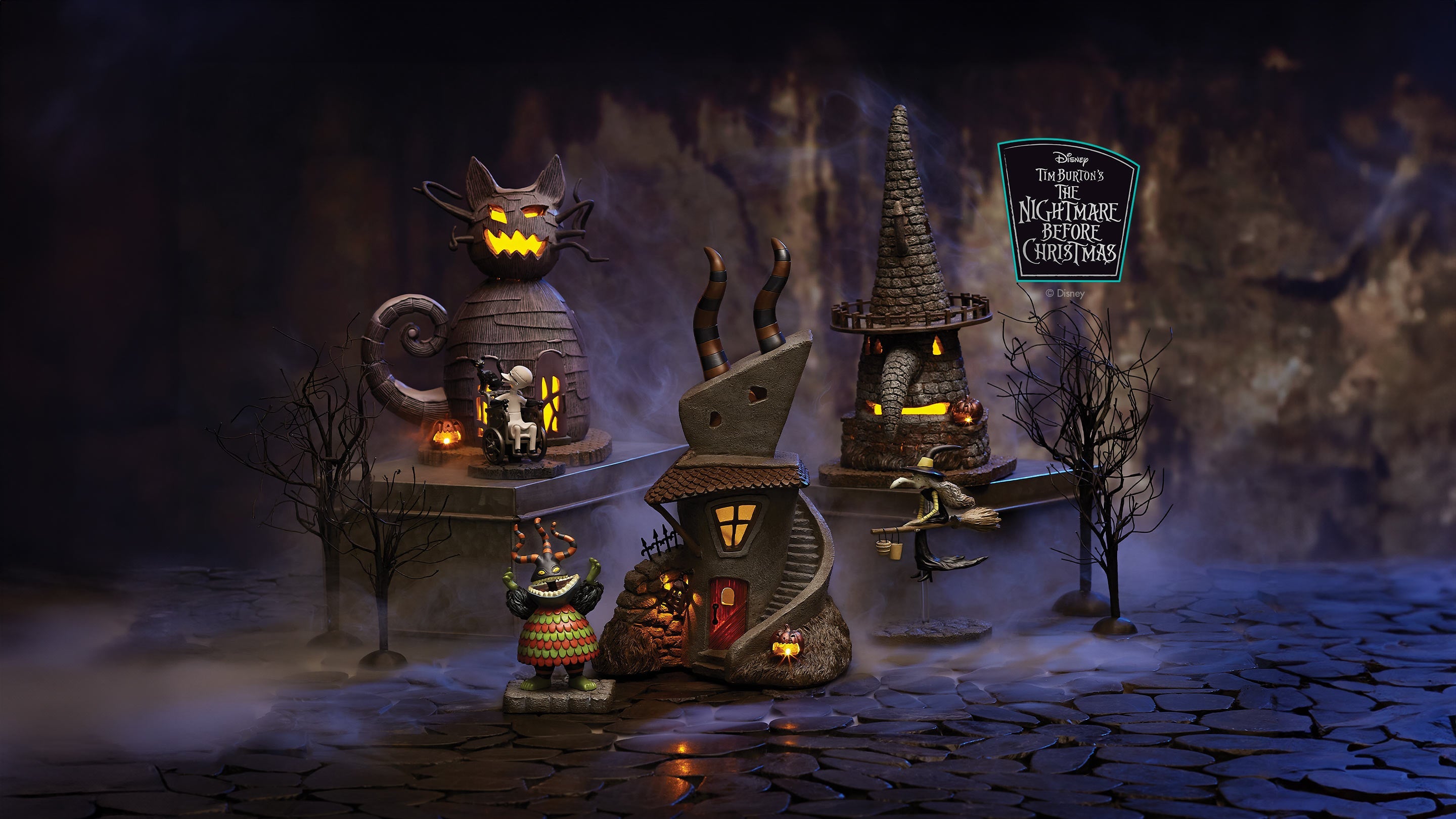 Department 56 The Nightmare Before Christmas lit houses and accessories