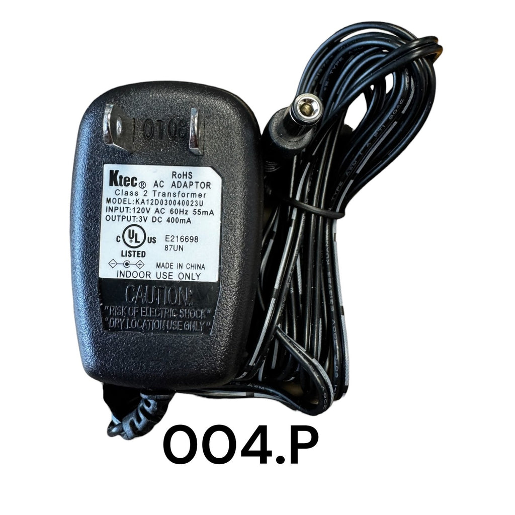 Black Replacement Adapter 3V DC 400mA with Male Barrel Jack