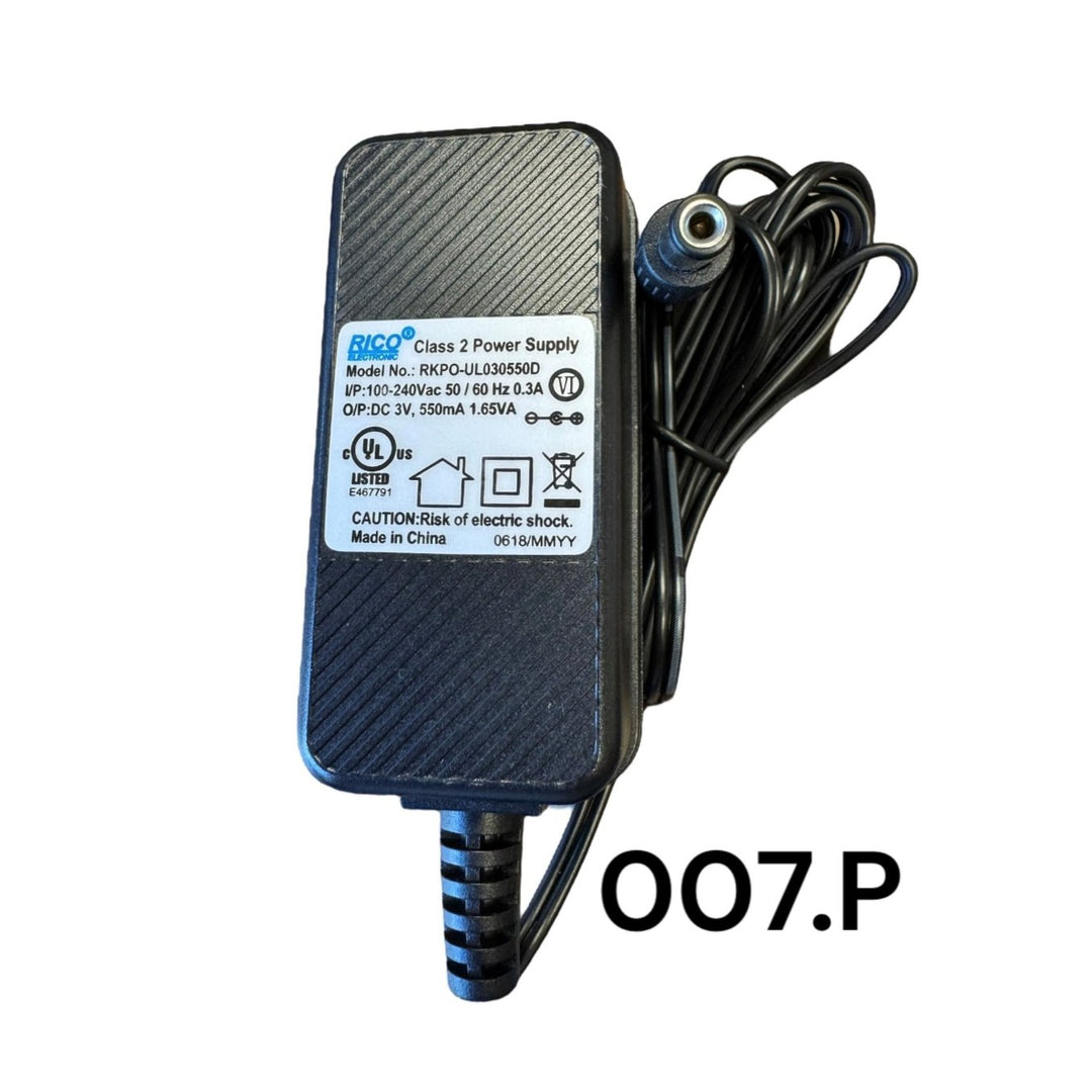 Black Replacement Adapter 3V DC 550mA w/ Male Barrel Jack