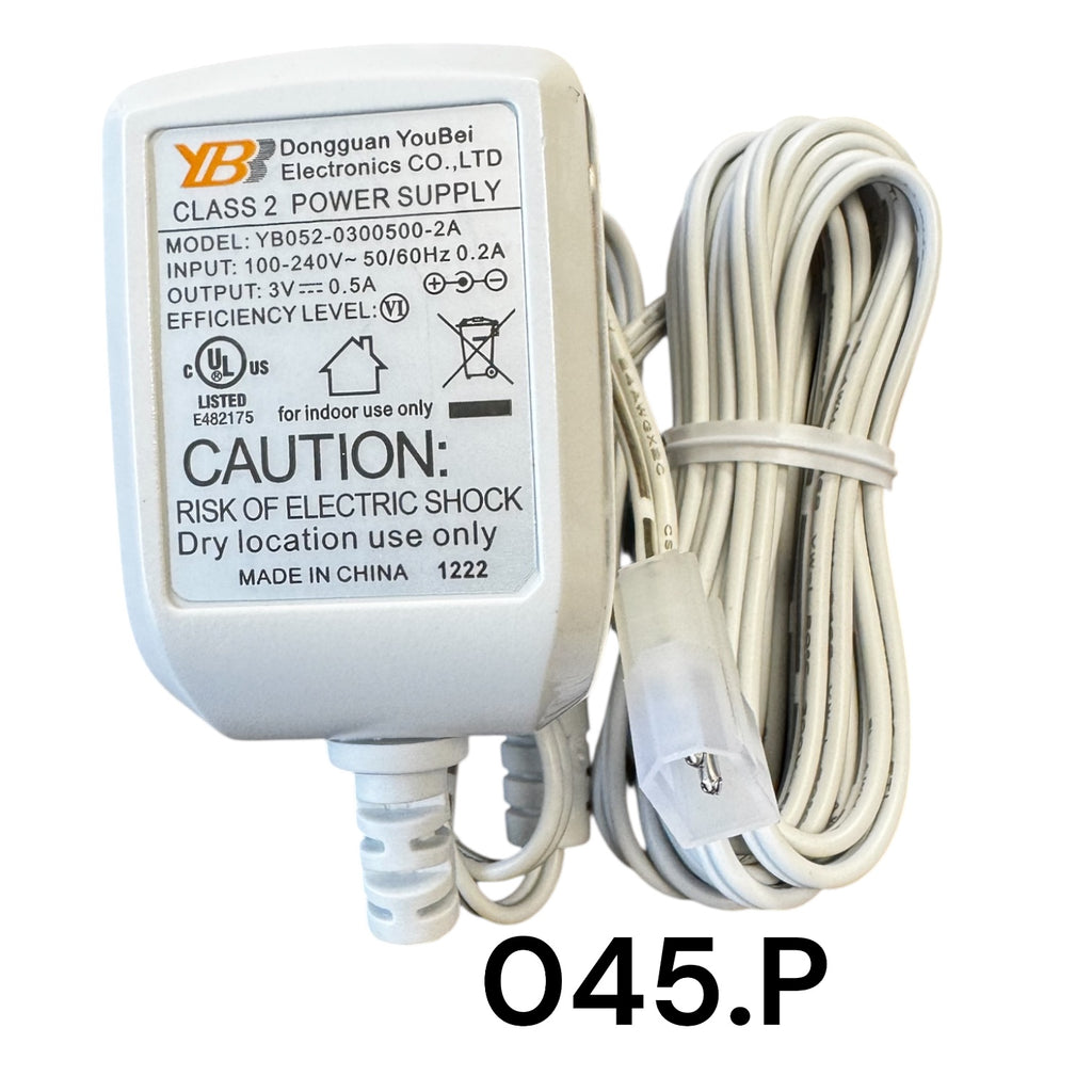 White Replacement Adapter 3V DC 500mA with Female Auxiliary Clip
