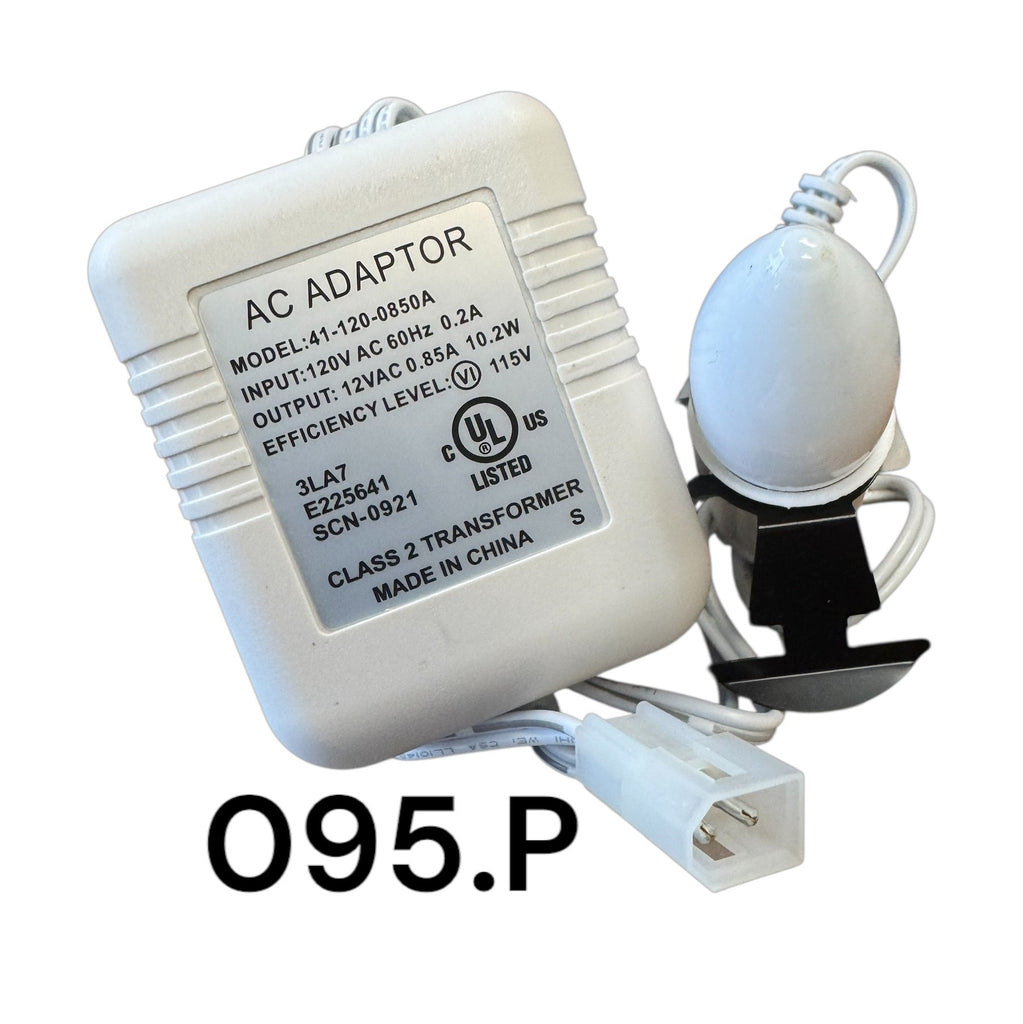 Replacement Adapter 12V AC 850mA female aux clip w/bulb