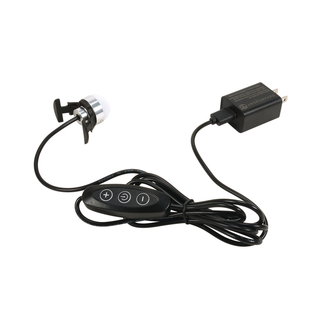 Single Black USB Cord with LED Bulb and Dimmable Switch