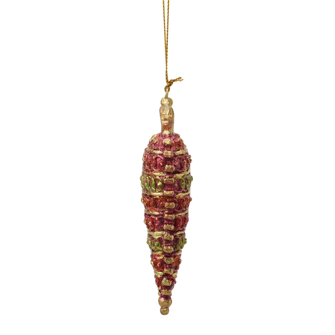 Crown Top Heart Orn Red