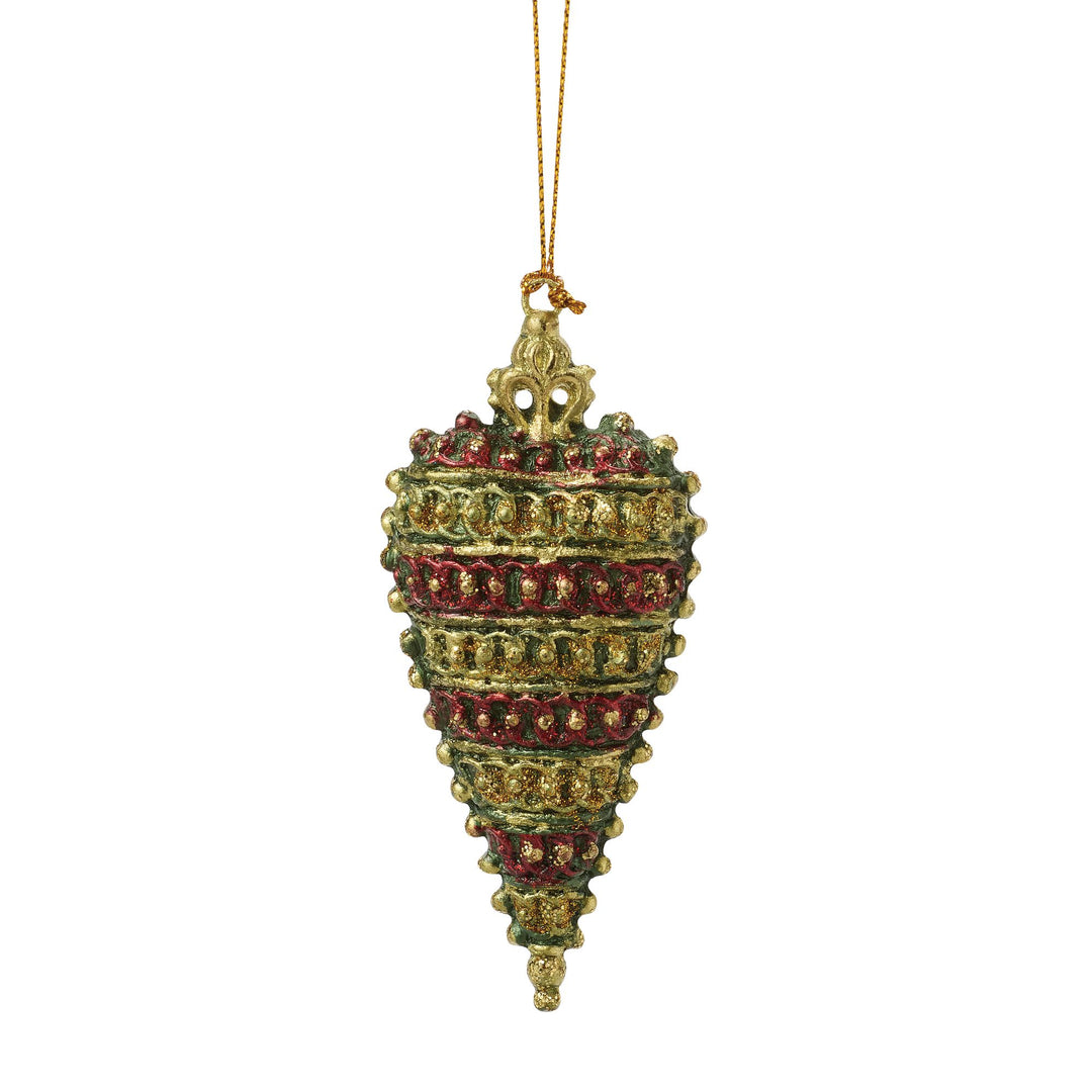 Crown Top Heart Orn Green