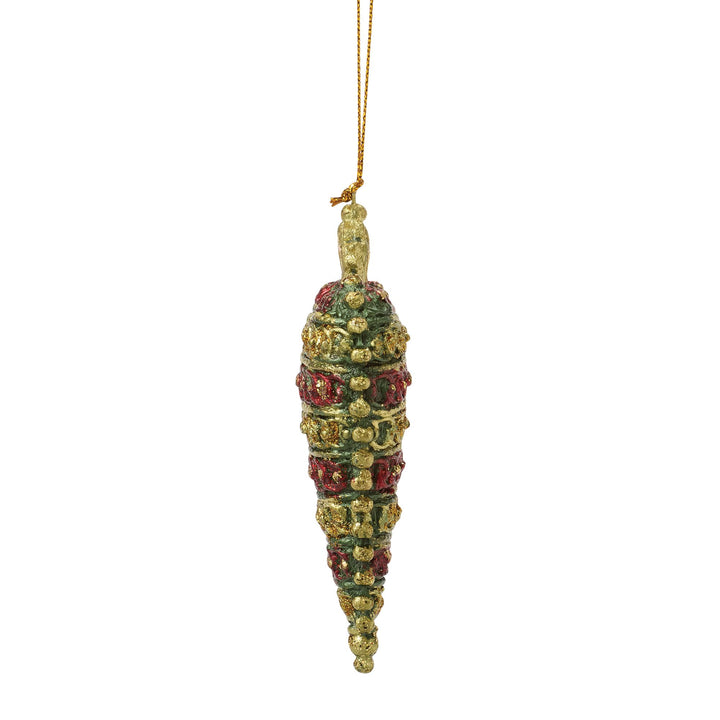 Crown Top Heart Orn Green