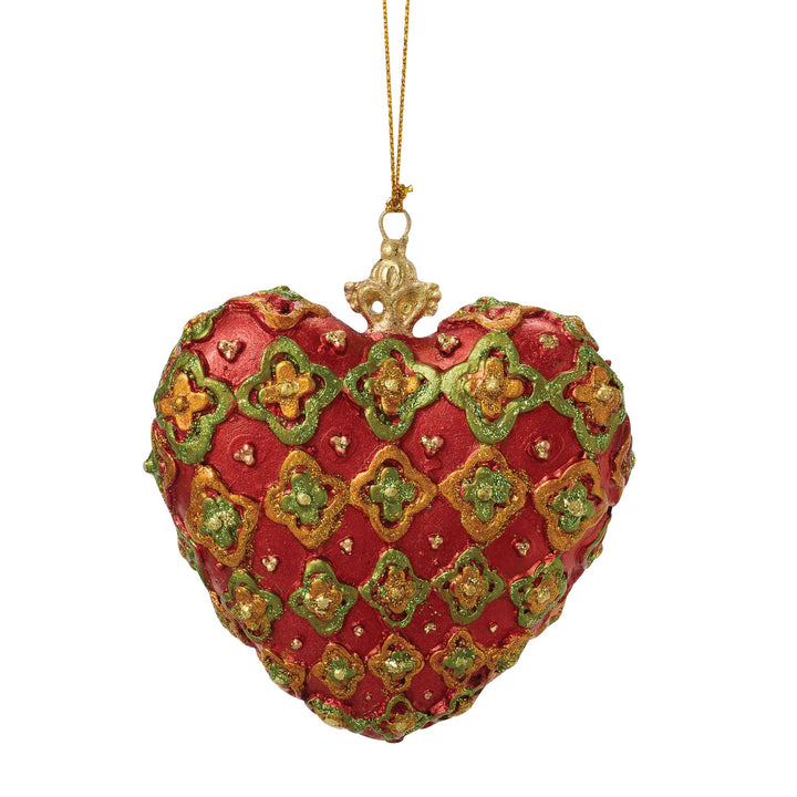 Classic Heart Orn Red