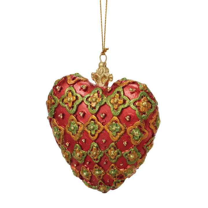 Classic Heart Orn Red