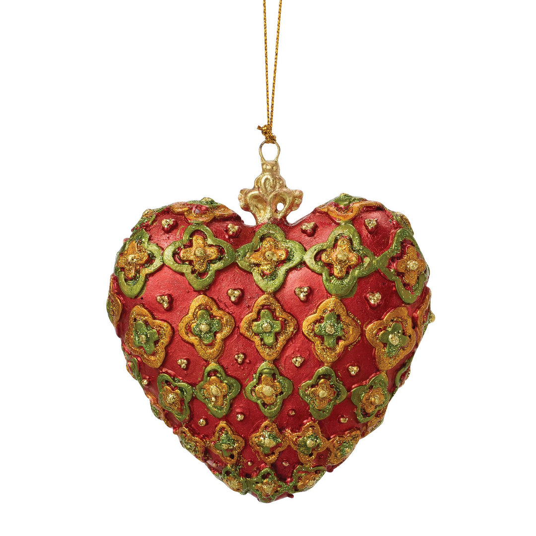 Classic Heart Orn Red