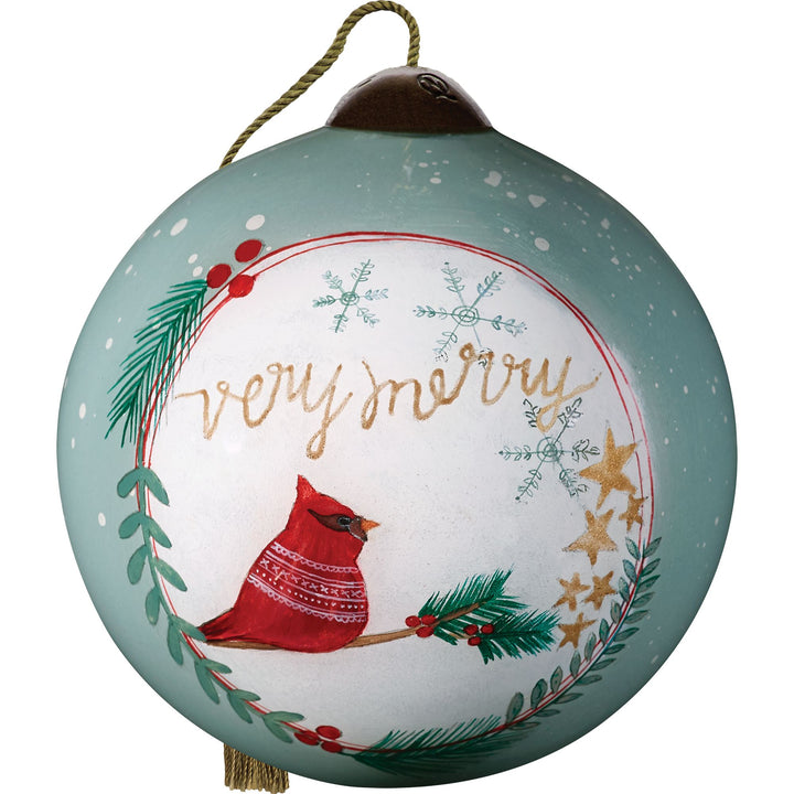 Cardinal w.Very Merry Ornament