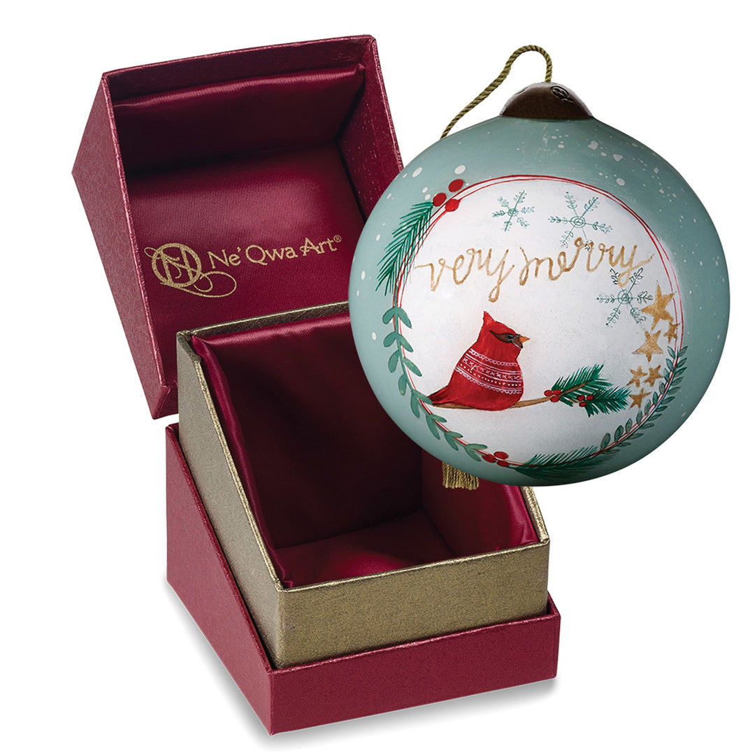 Cardinal w.Very Merry Ornament
