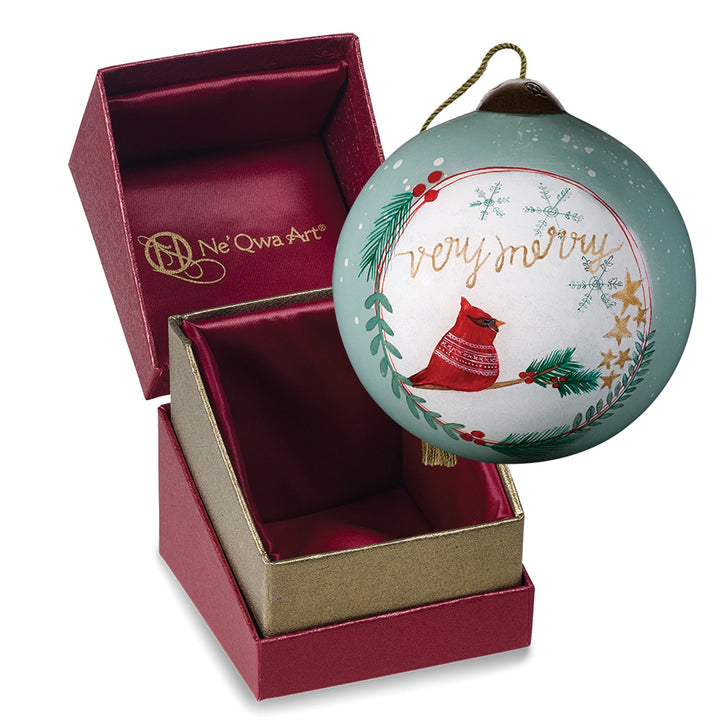 Cardinal w.Very Merry Ornament
