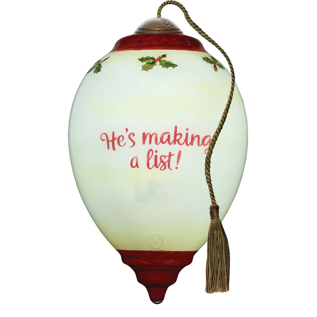 He's Making His List Orn